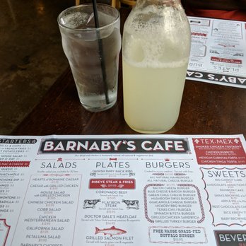 Barnaby's Cafe - Lemonade order can fill two glasses. Very very sweet!! - American Near Me - Houston, Texas