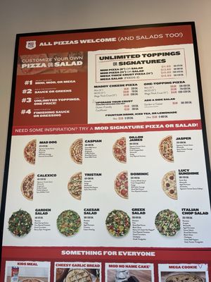 Menu photo 1 MOD Pizza Foothill Ranch, CA