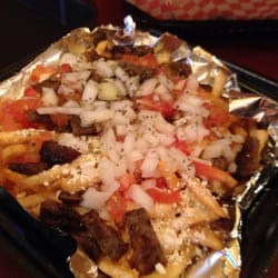 Peter's Gourmade Burgers - Greek fries, akin to Carne asada fries SD style