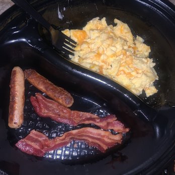 Denny's - Cheesy Scrambled Eggs w. Two Sausage Links And Two Turkey Bacon. - American Near Me - Manassas, Virginia