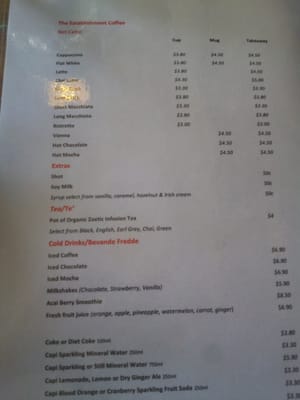 Menu photo 2 The Establishment Brisbane, QLD