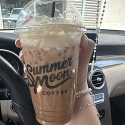 Summermoon Coffee Bar - Decaf 20oz iced Mocha with whip cream and a pump of lavender