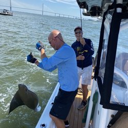 Tidal Creek Charters - A great sized cow nose ray. Great fight!