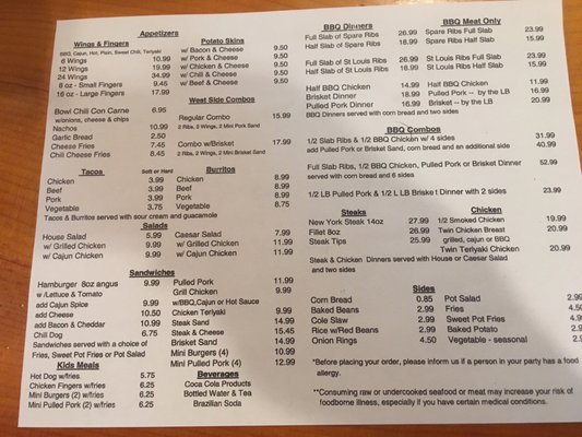 Menu photo 4 West Side Steak & BBQ Worcester, MA Menu photo 4 West Side Steak & BBQ Worcester, MA