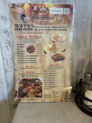 Menu photo 4 Waves Crab House Wimauma, FL