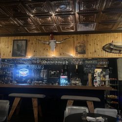 The Pizzeria - The bar- some New Year's decorations still up, but you can see the cool ceiling.