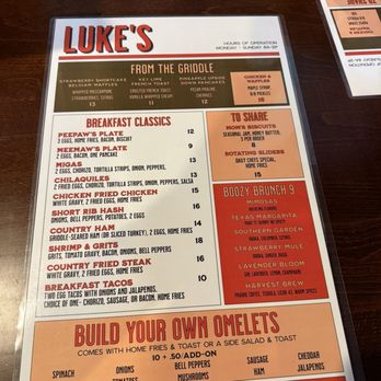 Luke's - Breakfast Menu - Breakfast & Brunch Near Me - Greenville, Texas Luke's - Breakfast Menu - Breakfast & Brunch Near Me - Greenville, Texas