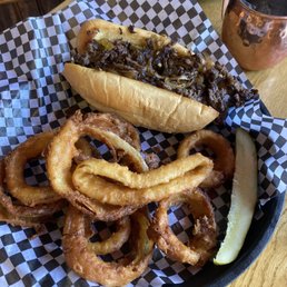 Full Tilt Saloon.  Green chili Philly.