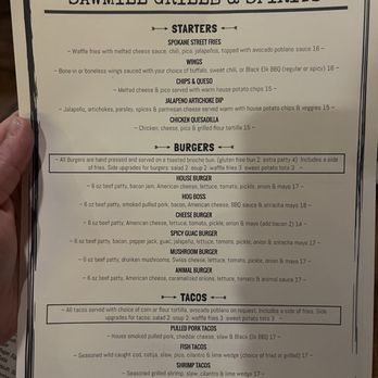 Sawmill Grille & Spirits - Starters, burgers, tacos menu - American Near Me - Post Falls, Idaho Sawmill Grille & Spirits - Starters, burgers, tacos menu - American Near Me - Post Falls, Idaho