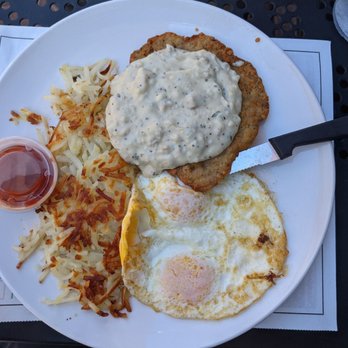 Broken Yolk Cafe - Chicken fried steak and eggs with hash browns. - Breakfast & Brunch Near Me - Costa Mesa, California Broken Yolk Cafe - Chicken fried steak and eggs with hash browns. - Breakfast & Brunch Near Me - Costa Mesa, California