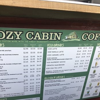 Cozy Cabin Coffee - Menu - Coffee & Tea Near Me - Lawrenceburg, Tennessee