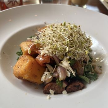 Frothy Monkey - the be hive bowl with andouille sausage. - Coffee & Tea Near Me - Nashville, Tennessee