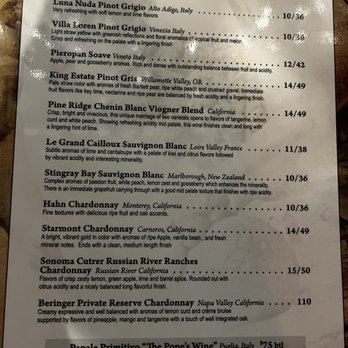 Poppys Italiano - White wine menu - Italian Near Me - St. Augustine, Florida Poppys Italiano - White wine menu - Italian Near Me - St. Augustine, Florida
