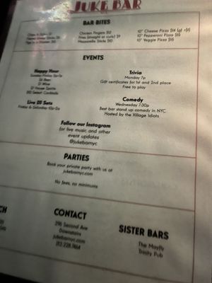 Menu photo 3 Juke Bar New York, NY Menu photo 3 Juke Bar New York, NY