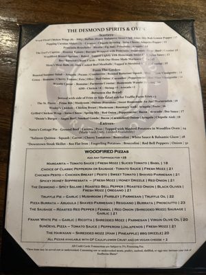 Menu photo 1 The Desmond Spirits and Oven Phoenix, AZ Menu photo 1 The Desmond Spirits and Oven Phoenix, AZ