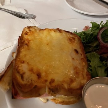 Anjou Restaurant - Croque Monsieur and side salad with creamy feta - French Near Me - Ridgeland, Mississippi Anjou Restaurant - Croque Monsieur and side salad with creamy feta - French Near Me - Ridgeland, Mississippi