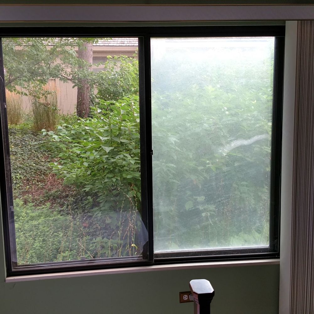 Before, window, all fogged up. Before, window, all fogged up.
