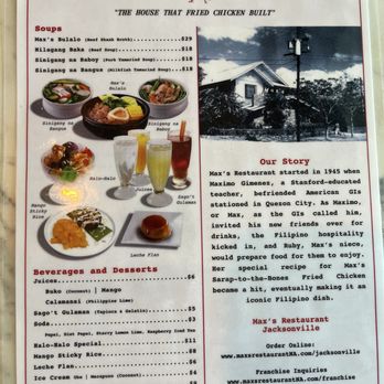 Max’s Restaurant - Jacksonville - Their menu - Filipino Near Me - Jacksonville, Florida Max’s Restaurant - Jacksonville - Their menu - Filipino Near Me - Jacksonville, Florida