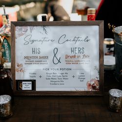 Custom signage for the cocktail bar!