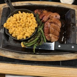 Smoked Duck Mac n cheese and green beans.