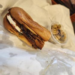 Alaina’s Coffee and Kitchen - Crisped eggplant caprese, so delicious with their pasta salad