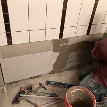 Things 2 Fix - Cutting out old tiles and replacing cement board to replace with mosaic - Handyman Near Me