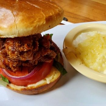 Ruby Sunshine Charlotte Southend - Sweet heat fried chicken sandwich and cheesy grits - Breakfast & Brunch Near Me - Charlotte, North Carolina Ruby Sunshine Charlotte Southend - Sweet heat fried chicken sandwich and cheesy grits - Breakfast & Brunch Near Me - Charlotte, North Carolina