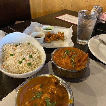Himalayan Kitchen - (from closest to farthest) Mango Chicken, Butter Chicken, Rice and, chicken Pakora. - Indian Near Me - San Antonio, Texas Himalayan Kitchen - (from closest to farthest) Mango Chicken, Butter Chicken, Rice and, chicken Pakora. - Indian Near Me - San Antonio, Texas