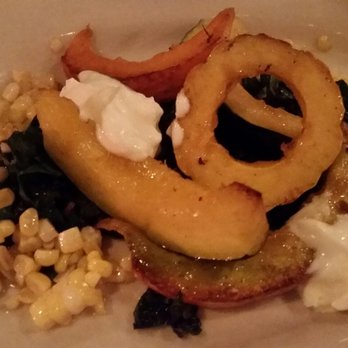 Moxy - Grilled Squash: corn, swiss chard, and ricotta. - American Near Me - Portsmouth, New Hampshire Moxy - Grilled Squash: corn, swiss chard, and ricotta. - American Near Me - Portsmouth, New Hampshire