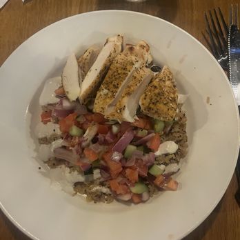 BJ's Restaurant & Brewhouse - Enlightened Mediterranean Chicken Bowl - Breweries Near Me - Charlottesville, Virginia BJ's Restaurant & Brewhouse - Enlightened Mediterranean Chicken Bowl - Breweries Near Me - Charlottesville, Virginia