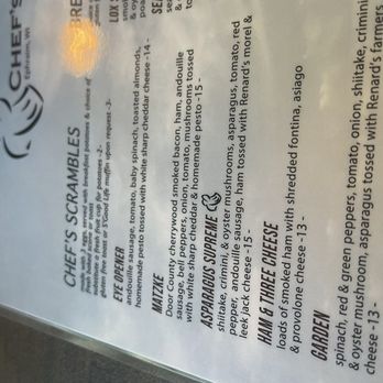 Chef's Hat - Menu - New American Near Me - Ephraim, Wisconsin