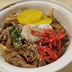 Marathon Cafe - Gyo Don- marinated beef over rice with egg.