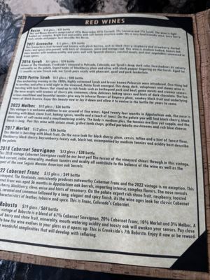 Menu photo 3 Creekside Cellars Evergreen, CO Menu photo 3 Creekside Cellars Evergreen, CO
