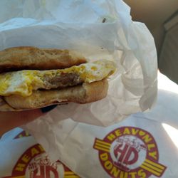 Heavnly Donuts - Sausage egg and cheese sandwich