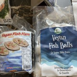 Vegan ham and fish balls