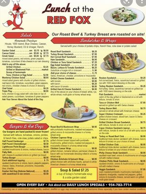 Menu photo 4 Red Fox Diner Lighthouse Point, FL