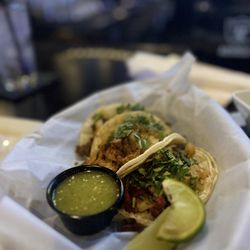 The Bar At Bermuda And St Rose - The delicious trio of tacos they serve that we devoured shortly after.
