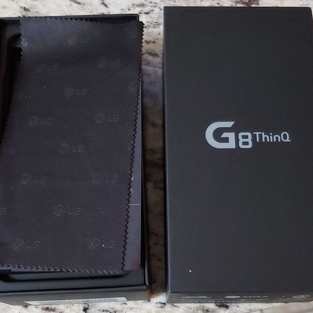 Verizon - LG G8 ThinQ cell phone box and accompanying microfiber cloth - Mobile Phones Near Me - Chattanooga, Tennessee Verizon - LG G8 ThinQ cell phone box and accompanying microfiber cloth - Mobile Phones Near Me - Chattanooga, Tennessee