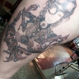 In progress thigh piece with adam In progress thigh piece with adam