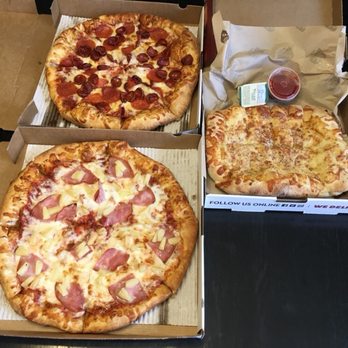 Marco's Pizza - Cheesy bread, and two medium 2-topping pizzas: two kinds of pepperoni and ham/pineapple. - Pizza Near Me - Cedar Hills, Utah