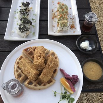 The Plot - Chicken and waffles Mexifornia Robin Leach - Vegan Near Me - Oceanside, California The Plot - Chicken and waffles Mexifornia Robin Leach - Vegan Near Me - Oceanside, California