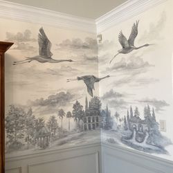 Norma Ruffinelli Fine Art - Dining Room Flying Storks Mural