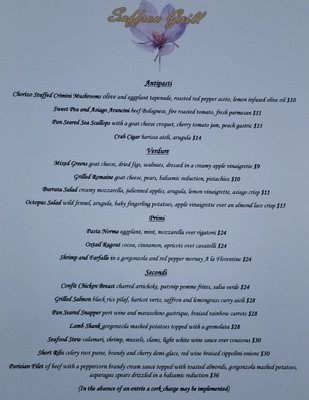 Menu photo 1 Saffron Restaurant Lewisburg, PA Menu photo 1 Saffron Restaurant Lewisburg, PA