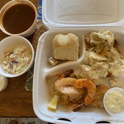 Saint Elizabeth Ann Seton Catholic Church - Stuffed flounder w/ crabmeat & shrimp, pierogi casserole, coleslaw, 3 bean chili, & dinner roll