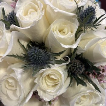 Columbia Florist - A beautiful bouquet also with thistles to match the boutonnieres - Florists Near Me - Bronx, New York Columbia Florist - A beautiful bouquet also with thistles to match the boutonnieres - Florists Near Me - Bronx, New York