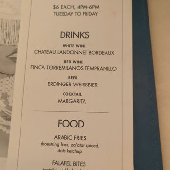 Reyna - Happy hour menu (2.7.24) - Mediterranean Near Me - New York, New York