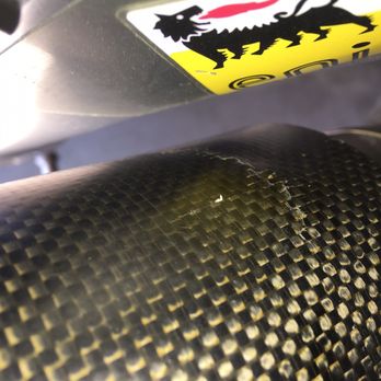 Malcolm Smith MotorSports - The rear of my Austin racing exhaust. They said there was NO damage to it before I picked it up. Interior was damaged too. - Motorcycle Dealers Near Me - Riverside, California Malcolm Smith MotorSports - The rear of my Austin racing exhaust. They said there was NO damage to it before I picked it up. Interior was damaged too. - Motorcycle Dealers Near Me - Riverside, California
