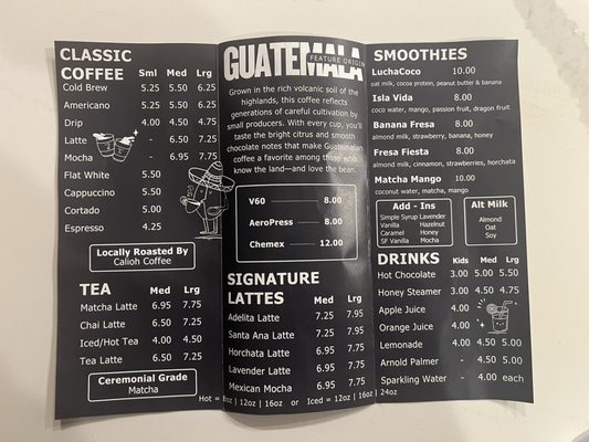 Menu photo 1 Calioh Coffee Moorpark, CA