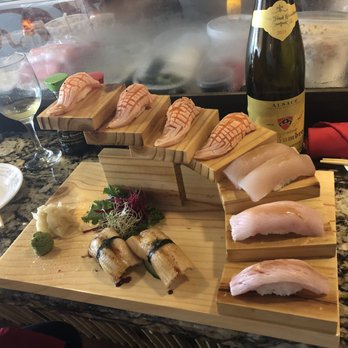 Tokyo Thai Sushi Japanese Restaurant - Salmon, hamachi, wahoo and salt water eel nigiri - Japanese Near Me - Naples, Florida