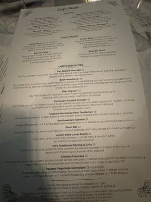 Menu photo 2 Chef's Palette Restaurant & Bar Cary, NC